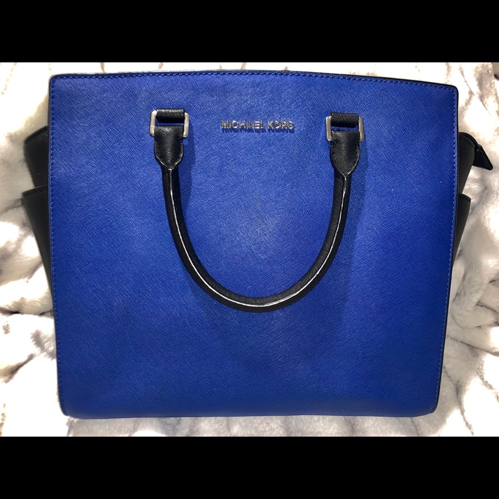 AS NEW! Michael Kors - Blue and Black tote